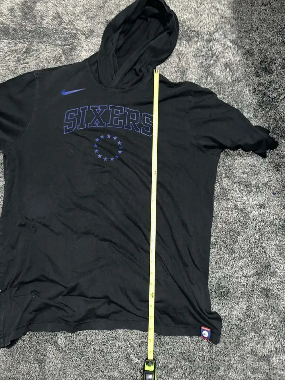 Nike Philadelphia 76ers NBA The Nike Tee Short Sleeve Hoodie Black XL